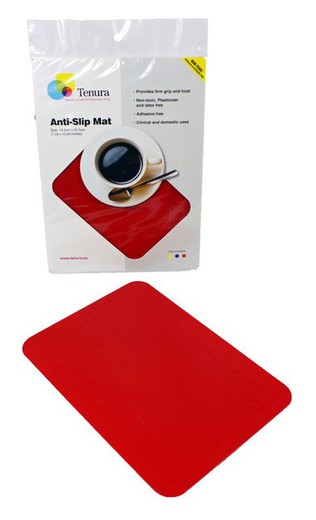 Alfombrilla anti-deslizante rectangular able2 rojo l 25,5 x b 18,5 cm