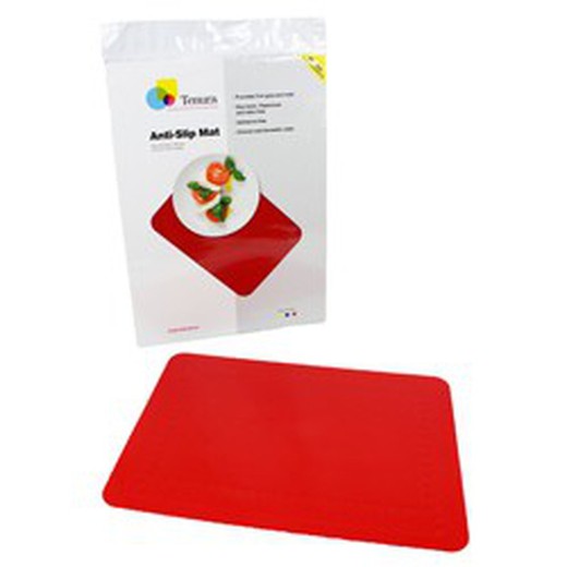 Alfombrilla anti-deslizante rectangular able2 rojo l 45,5 x b 38,5 cm