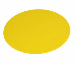 Tapete antiderrapante redondo capaz2 amarelo ãë 19 cm.