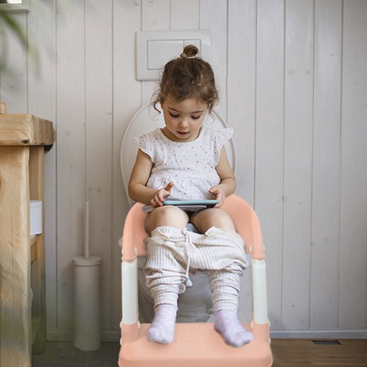 Asiento de inodoro infantil, con escaleras