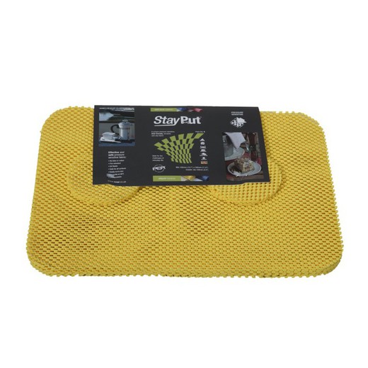 Conjunto mantel indivual y posavasos anti-deslizante stayput amarillo