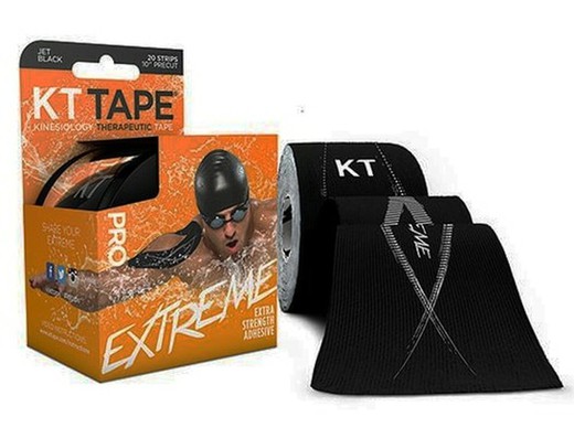 Kt tape pro extreme 6 rollos- 20 piezas - jet black