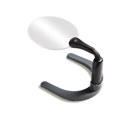 Lupa com suporte e iluminação led, 13cm