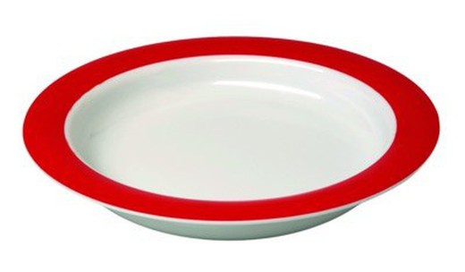 petite assiette blanche / rouge