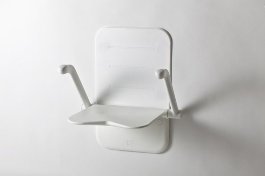 Silla de ducha de pared abatible etac relax con apoya-brazos y respaldo blandos blanca