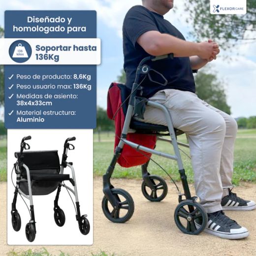 Déambulateur F1 avec sac de courses