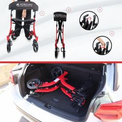 Vierrad-Gehwagen, faltbar, Sitz und Rückenlehne, Frontkorb Invicto X1