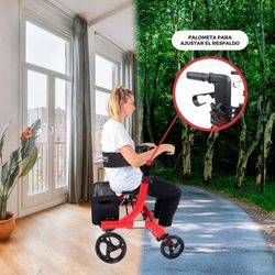 Vierrad-Gehwagen, faltbar, Sitz und Rückenlehne, Frontkorb Invicto X1