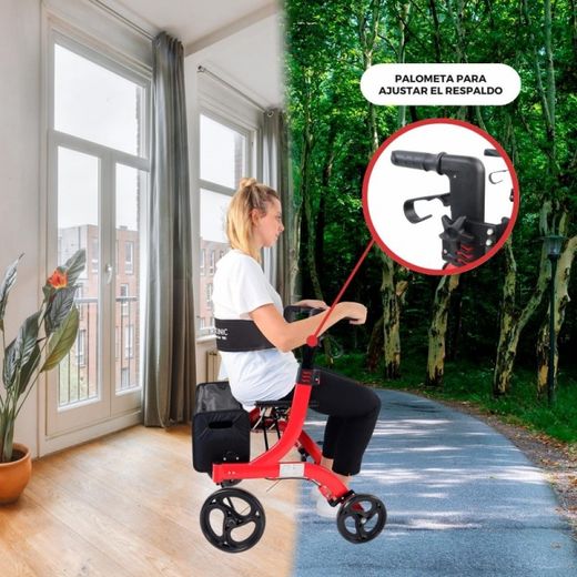 Vierrad-Gehwagen, faltbar, Sitz und Rückenlehne, Frontkorb Invicto X1