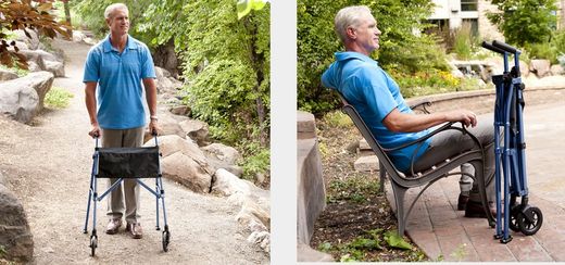 Déambulateur pliable ultra étroit à 2 roues Foldy