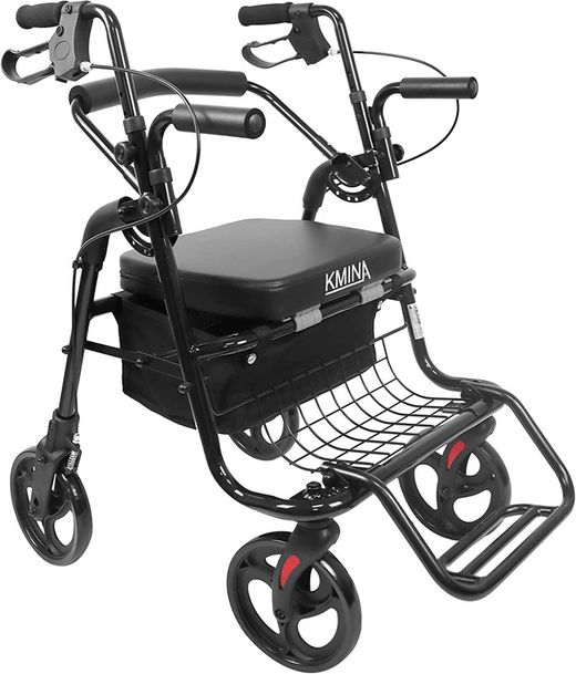 Andador Silla De Ruedas (2 en 1), Andador con Silla para Personas Mayores Adultos KMINA