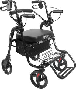 Andador Silla De Ruedas (2 en 1), Andador con Silla para Personas Mayores Adultos KMINA