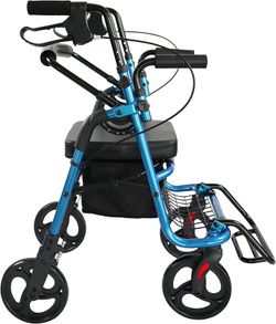 Andador Silla De Ruedas (2 en 1), Andador con Silla para Personas Mayores Adultos KMINA