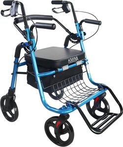 Andador Silla De Ruedas (2 en 1), Andador con Silla para Personas Mayores Adultos KMINA