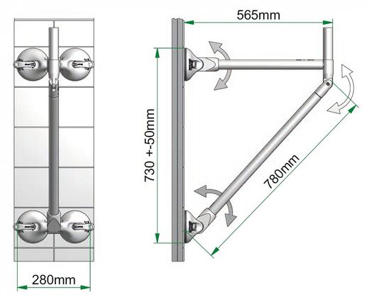 QuattroPower-Unterstützung, Badewannen-Haltegriff - für Kinder - 565 mm