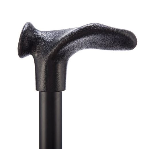 Bastón plegable y ajustable de empuñadura confort para diestros. Negro