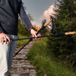Bastones de trekking 100% de fibra de carbono.