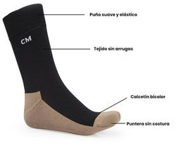 Chaussettes diabétiques sans coutures noires/marron