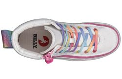 Chaussures montantes classiques à lacets Billy White Rainbow