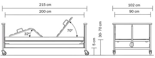 Extra niedriges elektronisches Bett LOW im PACK-ANGEBOT mit POLYPLOT-Matratze