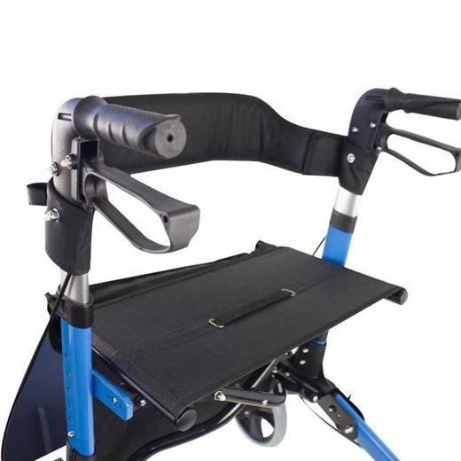 Déambulateur pliable à 4 roues, avec assise et dossier.Trajano De luxe