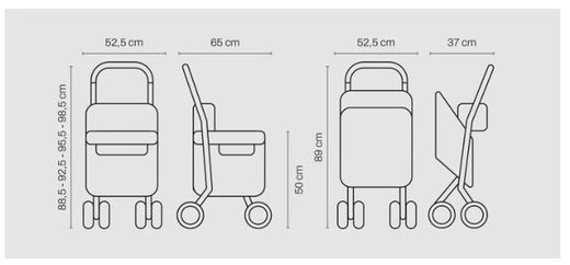 Carlett Comfort Assist Einkaufswagen mit Sitz