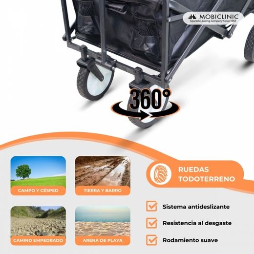 Chariot de transport pliable pour la plage et le jardin Duna Pro