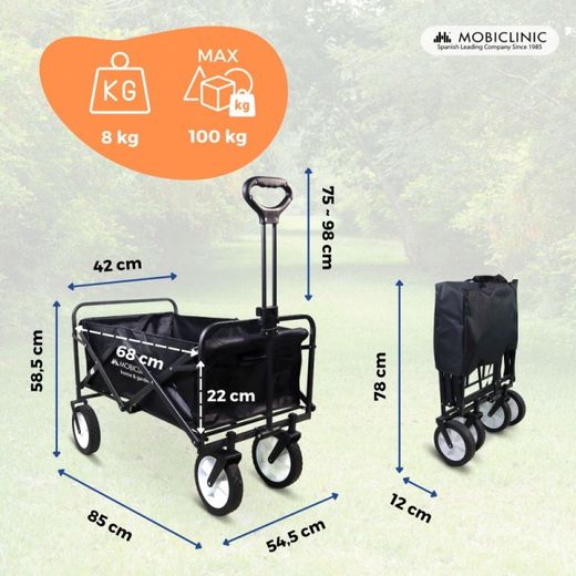 Chariot de transport pliable pour la plage et le jardin Duna Pro