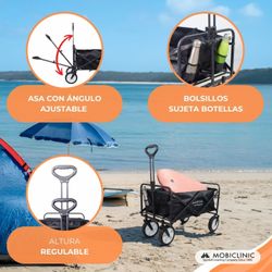 Chariot de transport pliable pour la plage et le jardin Duna Pro