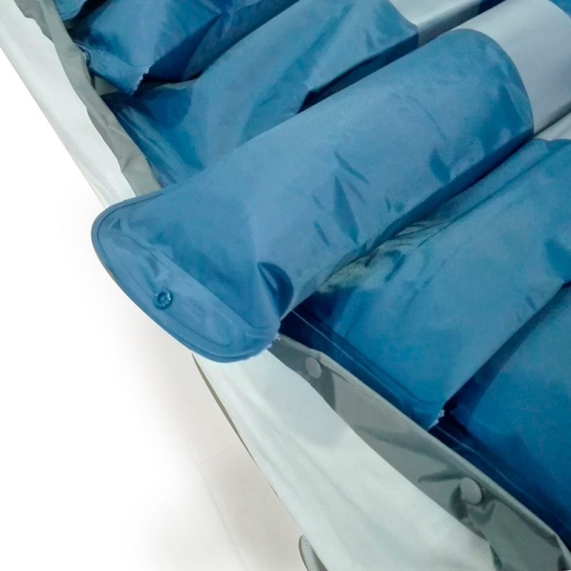 Colchón antiescaras de aire, Con compresor, Nylon y PVC, 200x86x9.5cm, 20 celdas, Azul, Mobi 2