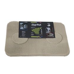 Conjunto mantel indivual y posavasos anti-deslizante stayput almendra