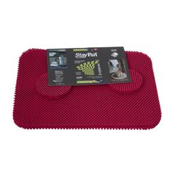 Conjunto mantel indivual y posavasos anti-deslizante stayput rojo
