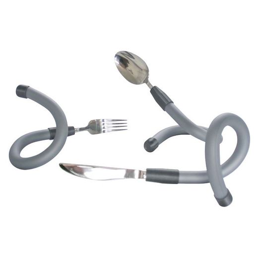 Spezialbesteck mit flexiblen Griffen