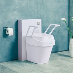 Toilettensitzerhöhung mit Armlehnen, Neigungsverstellung 8-12-15 cm