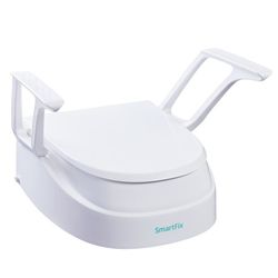 Toilettensitzerhöhung mit Armlehnen, Neigungsverstellung 8-12-15 cm