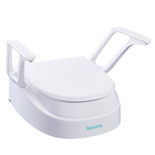 Toilettensitzerhöhung mit Armlehnen, Neigungsverstellung 8-12-15 cm