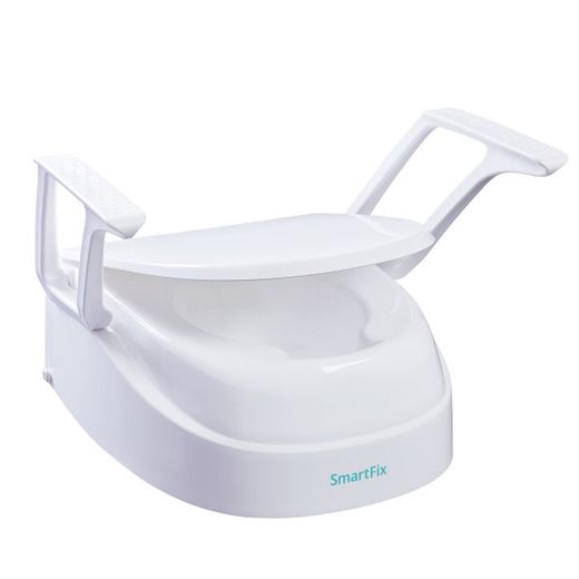 Toilettensitzerhöhung mit Armlehnen, Neigungsverstellung 8-12-15 cm