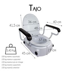 Elevador WC ,Con tapa ,Adaptable ,Regulable, Inclinable ,Reposabrazos abatibles