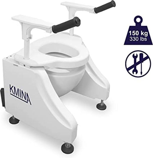 KMINA Elektrischer Toilettensitzlift (150 kg), Toilettensitzerhöhung mit Armlehnen