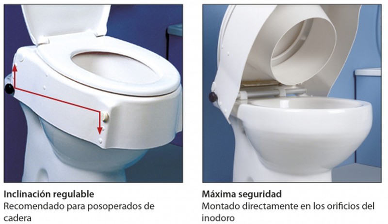 Elevador WC, Con tapa, 17 cm, Regulable