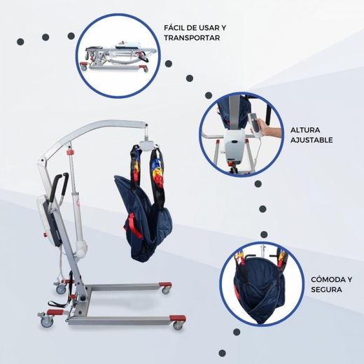 Elektrokran mit freiem Gurtzeug, einstellbar bis 135 kg