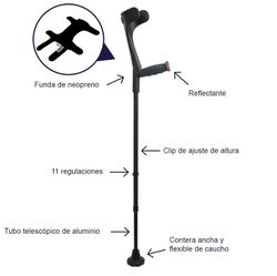 Kmina gepolsterte Aluminiumkrücken, Paar