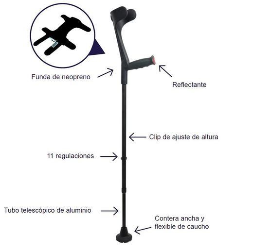 Kmina gepolsterte Aluminiumkrücken, Paar