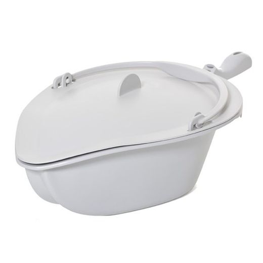 Pot gris avec couvercle et anse