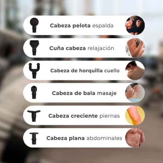 Pistolet de massage musculaire, portable 6 têtes