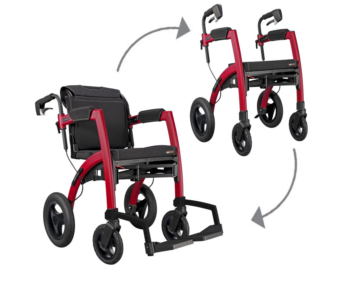 Andador y silla de ruedas Rollz Motion Performance Rojo / Pequeña