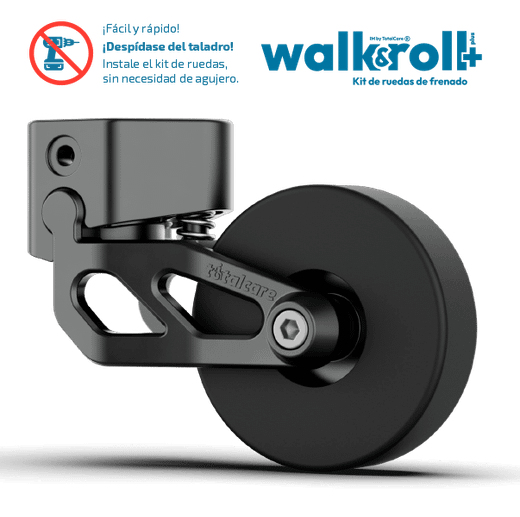 Rodas para andadores: transforme seu andador de uso interno em um andador para uso externo com freio. Walk & Roll PLUS