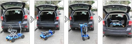 Scooter Bravo libercar, le plus compact et le plus léger, pliable.