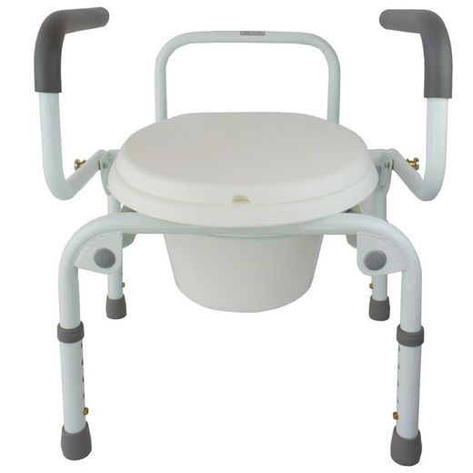 Silla con inodoro ,Reposabrazos abatibles ,Regulable en altura Cabo