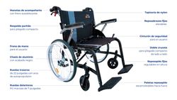 Chaise Ogi Chica 550 en aluminium avec freins compagnon